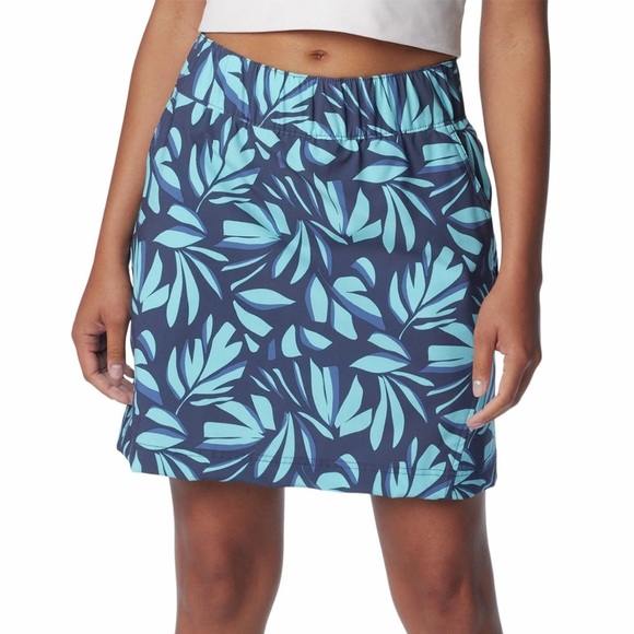 Columbia Blue Leaf Print Skirt size XL - Picture 1 of 9